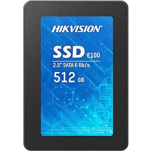 Hikvision SSD 512GB, 3D Nand 2,5 collu SSD iekšējais cietais disks SATA III 6Gb/s, iekšējā cietvielu diska lasīšanas ātrums līdz 550MB/s, savietojams ar klēpjdatoru, datoru, galddatoru - E100