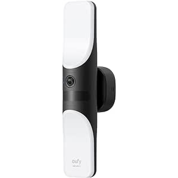 eufy Security Wired Wall Light Cam S100, cámara de seguridad para exteriores, cámara de seguridad para exteriores, cámara 2K Con iluminación de 1200 lúmenes, luz activada por movimiento, IP65, rezistente al agua, sin cutas mensuales