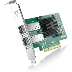 10Gb PCI-E Network Card X520-10G-2S Compatible for Intel X520-DA2, Dual SFP+ Ports, 10G PCI Express LAN Adapter NIC Support Windows Server, Win 7/8/10/Visa, Linux, Vmware