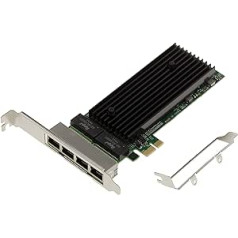 KALEA-INFORMATIQUE PCIe 2.0 x1 Netzwerk-Controller-Karte ar 4 portiem RJ45 Quad GIGABIT Ethernet un Intel 82576 Chipsatz. Zems un AUGSTS profils-Winkel.