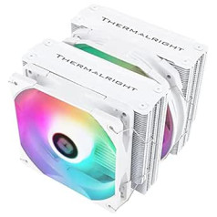 Thermalright FS140 White V3 ARGB CPU Cooling Dual Towers, 4 Heatpipes, 120 mm and 140 mm PWM Dual Fans, AGHP Technology, for AMD AM4 AM5/Intel 1150/1151/1200/2011/1700 (White ARGB)