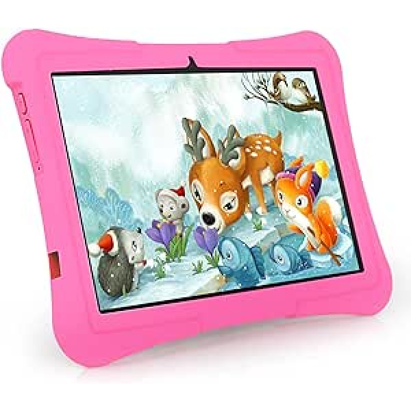 Veidoo Kids planšetdators 10 collu Android 13 planšetdators bērniem ar 8 GB (4+4 paplašinājums) RAM 128 GB ROM astoņkodolu procesors WiFi 6 acu aizsardzības IPS ekrāna bērnu kontroles lietotne (rozā krāsā)