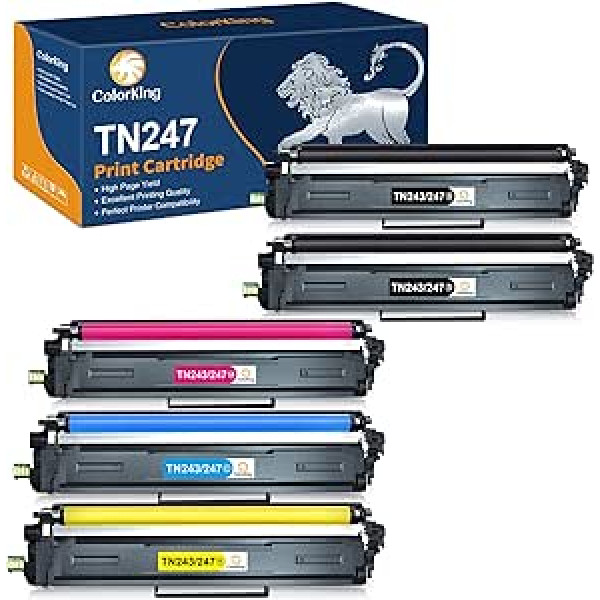 ColorKing TN247 saderīgs toneris Brother MFC L3750CDW Tonera Brother TN-243CMYK TN243 Brother MFC-L3750CDW DCP-L3550CDW HL-L3210CW MFC-L3770CDW HL-L3230 HL-L3230 CDPack3 nomaiņa.