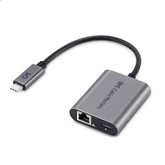 Kabelim ir nozīme USB C Ethernet adapteris 2,5 Gb ar 100 W uzlādes funkciju, 2,5 G USB C LAN adapteris (2,5 Gb/s Ethernet ports) — saderīgs ar MacBook Pro, iPad Pro, XPS, Microsoft Surface Pro