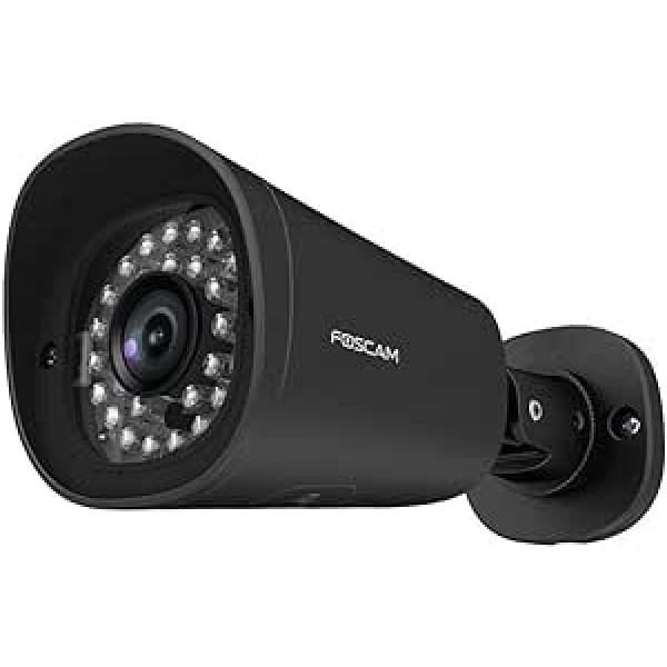 Foscam novērošanas kamera G4EP 4 MP Full Super HD PoE IP tīkla kamera Micro SD kartes slots Aizsardzība pret laikapstākļiem IP66 IR nakts redzamība līdz 20 m AI Personas noteikšanas Push Alarm Black Pack of 1