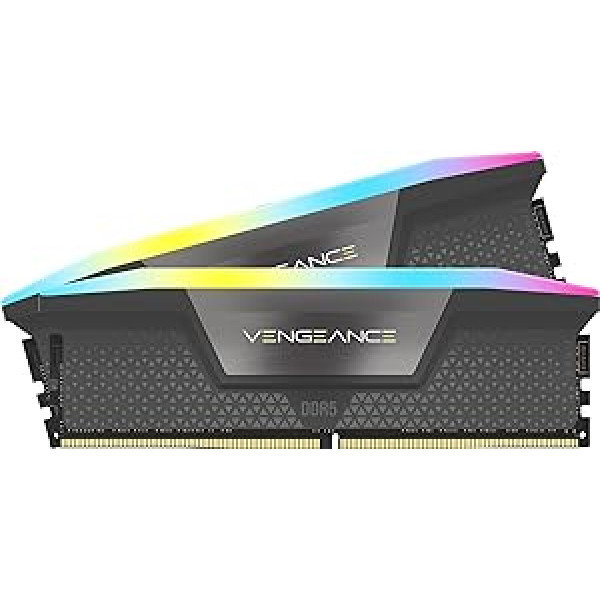 CORSAIR Vengeance RGB DDR5 RAM 32 GB (2 x 16 GB) 5600 MHz CL40 AMD Expo iCUE saderīga datora atmiņa — pelēka (CMH32GX5M2B5600Z40)