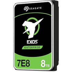 Seagate Exos 7E8 8TB iekšējais cietais disks — CMR 3,5 collas 6 Gb/s 7200 apgr./min 128 MB kešatmiņa biznesam, datu centrs — iepakojums bez vilšanās (ST8000NM000A)