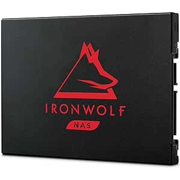 Seagate IronWolf 125 500 GB iekšējais cietais disks, NAS SSD, 2,5 collas, SATA ar 6 GB/s, līdz 560 MB/s, 3D TLC NAND, melns, 3 gadu datu glābšanas dienests, FFP, modeļa Nr.: ZA500NM1A002