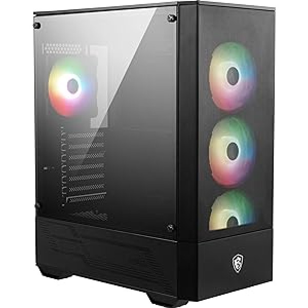 MSI Mid-Tower PC žaidimų dėklas – Grūdinto stiklo šoninis skydelis – 4 x 120 mm aRGB ventiliatoriai – Skysčio aušinimo palaiko iki 240 mm aušintuvus x 1 – MAG Forge 112R