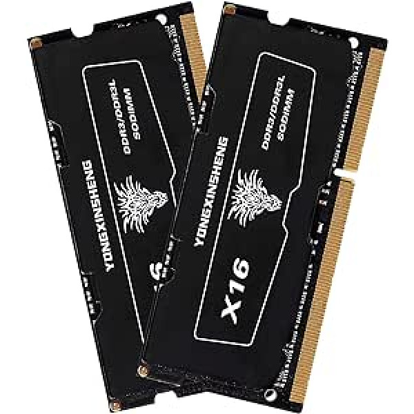 Yongxinsheng 16 GB komplekts (8 GBx2) DDR3 / DDR3L 1600 MHz klēpjdatora RAM 204 kontaktu PC3L-12800 / PC3-12800 SODIMM bez ECC nebuferēta 1,35 V / 1,5 V 2Rx18 piezīmjdatora atmiņa (divējāda līmeņa atmiņa)