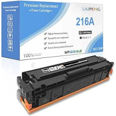 Saderīga tonera kasetne 216A W2410A melna 1050 lapas HP MFP M182nw M183fw M182 M183 M155 printerim bez mikroshēmas (melns x 1)