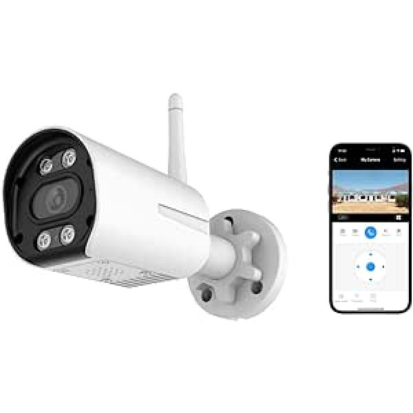 SECUEYE 1080P novērošanas kamera WiFi 10x digitālā tālummaiņa nakts redzamības kustības noteikšanas divvirzienu audio IP65 ūdensizturīgs TF kartes ieraksts (2MP)