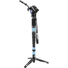 SIRUI P-426SR+VH-10X Monopod with Stand Spider and Video Tilt, 20° Tilt, 360° Rotatable, 10x Carbon, Grey