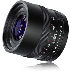 AstrHori 35 mm F1.8 objektīvs ar lielas apertūras manuālo pilna kadra objektīvu, kas ir savietojams ar Sony E-Mount spoguļkameru A7, A7R, A7S, A9, A6000, A6300, A6400, A6500, A6600 utt. (melns)