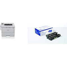 Brother HL-L6300DW A4 vienkrāsains lāzerprinteris (46 lpp./min, drukāšana, 1200 x 1200 DPI, drukāšanas gaisa spilvens 750 000 lapām) un DR-3400 Drum Original, lāzera, melns