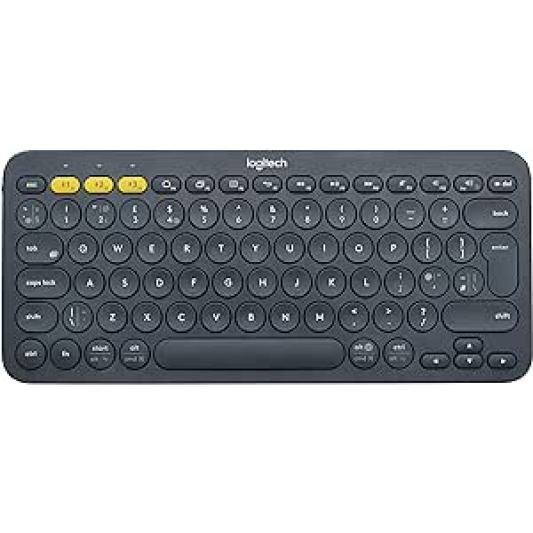 „Logitech K380“ belaidė „Bluetooth“ klaviatūra, kelių įrenginių ir „Easy-Switch“ funkcija, „Windows“ ir „Apple“ spartieji klavišai, kompiuteris / „Mac“ / planšetinis kompiuteris / mobilusis telefonas / „Apple iOS + TV“, 