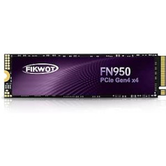 Fikwot FN950 2TB M.2 PCIe Gen4 iekšējais cietvielu disks ar grafēna dzesēšanas uzlīmi — līdz 4800 MB/s, dinamiska SLC kešatmiņa, saderīgs ar klēpjdatoriem un personālo datoru galddatoru cietvielu diskdzini