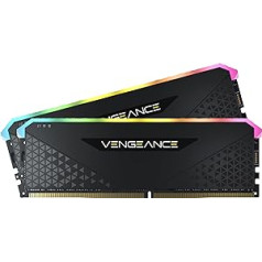 Corsair Vengeance RGB RS 64GB (2 x 32GB) DDR4 3200MHz C16 atmiņa (dinamiskais RGB apgaismojums, Intel 400/500 un AMD 300/400/500 sērijas saderība) Melns