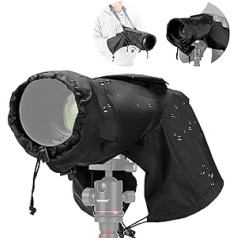 NEEWER Camera Rain Cover Small Durable Nylon Compatible with Sony A7 A9 Canon 7D 5D Nikon D750 D850 Cameras and Lenses Within Diameter 200 mm with Sleeves, Drawstring, Viewing Window, PB003