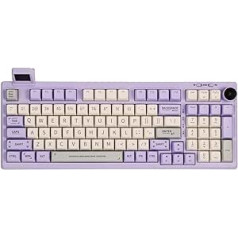 EPOMAKER RT100 Mechanical Keyboard Gasket with Adjustable Display, Bluetooth/2.4G/USB, Rotary, Hot Swap, 5000 mAh Battery, RGB for Win/Mac/Gaming (Purple (US QWERTY), Epomaker Flamingo Switch)