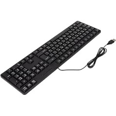 Vadu USB datora tastatūra, arābu angļu datora tastatūra, standarta QWERTY tastatūra ar 104 pilna izmēra taustiņiem, ergonomiska mehāniskā tastatūra birojam, mājai,