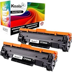 Koala saderīgas tonera kasetnes nomaiņa HP 44A CF244A tonerim Laserjet Pro MFP M28A M28W M15A M15W printerim (melns, 2 iepakojumi)