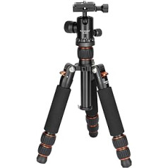 Koolehaoda Kamera Mini Stativ, Tischstativ aus Aluminiumlegierung, Höhe 21–63,5 cm, ar 360 Grad Kugelkopf für DSLR-Kameras, Video-videokamera, Belastung bis zu 10 kg – (TMP-223 Orange)