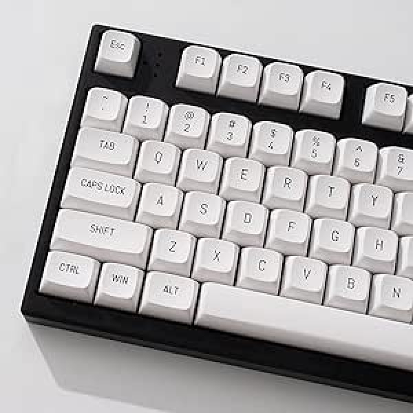 Double Shot taustiņu uzmavas 150 taustiņu MSA profila ISO/ANSI izkārtojuma balts taustiņu vāciņu komplekts Cherry MX Switches, mehāniskai spēļu tastatūrai