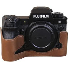 Rieibi X-H2S/ X-H2 Case - Premium PU Leather Half Case for Fujifilm XH2S/ XH2 Mirrorless Digital Camera - Body Protective Cover for Fuji XH2s XH2, coffee, PU leather