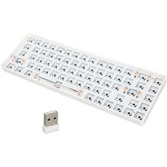 Jectse mehāniskās tastatūras komplekts, 68 taustiņi, DIY 2,4 G bezvadu Bluetooth 5.0 Hot Swap tastatūras komplekts ABS 65 procentu izkārtojuma slēdzis, pielāgota spēļu tastatūra (balta)