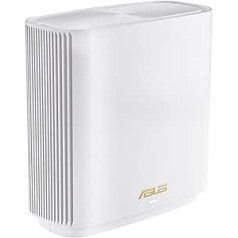 ASUS ZenWiFi XT9 AX7800 1 Pack White Combinable Router (pririšimas kaip 4G ir 5G maršruto parinktuvo pakeitimas, viso namų trijų juostų AI tinklelio WiFi 6 maršrutizatorius, 2,5 G prievadas, aprėptis iki 265 m² / 4+ kambariai)