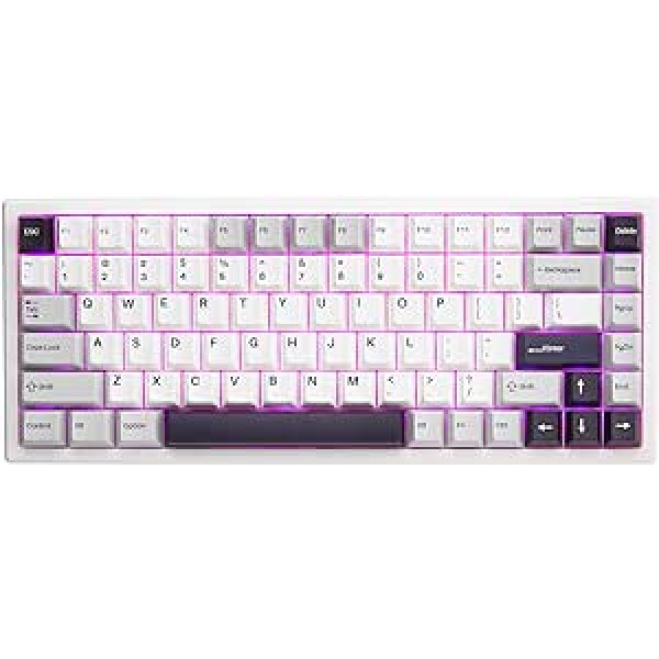 YUNZII YZ84 Pro2 75% Gasket, Hot-Swappable 2.4GHz/Bluetooth 5.0/USB-C, Wireless Mechanical Gaming Keyboard, 3100mAh Battery, RGB for Win/Mac/Gamer (Gateron Red Switch, White)