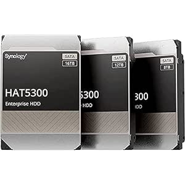 Synology HAT5300 SATA cietais disks 16 TB 3,5 collu 7200 apgr./min 24 7 videi HAT5300-16T sudraba 16 TB