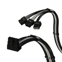 LINKUP — AVA PCIE 5.0 16 pin (12+4) ar kreiso leņķi līdz 3 x 8 pin / 16AWG apvalks — saderīgs ar RTX40 un RTX30 FE — piemērots tikai Corsair barošanas blokiem — 70 cm