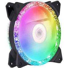 Cooler Master MasterFan MF120 Prismatic - 120mm Case Fan, Addressable Triple Loop RGB Lighting, Crystal Effect, Silent - Universal Compatibility