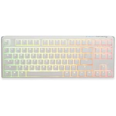 Ducky One 3 Classic Pure White TKL spēļu tastatūra, RGB LED — MX-Blue (ASV)