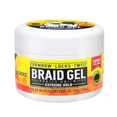 Allday Locks Braid Gel | Extreme Hold, Smooths & Tames Frizz | Bez skaidām vai žāvēšanas | Augsts spīdums, izturīgs bizēm, slēdzenēm, pagriezieniem, vītnēm | 10 unces