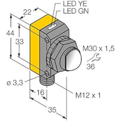 3071741 — QS30RRXQ, optiskais sensors Einweglichtschranke (Empfänger)