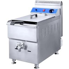 ALAIAS Umweltfreundlich und rauchfrei 18L Gas-Fritteuse, professionelle kommerzielle Fritteuse, Edelstahl, Gas, Tiefe Chips, Hähnchenbraten Einfach zu benutzen und zu reinigen