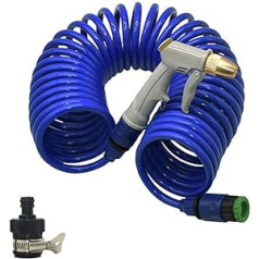 Gartenschlauchverbinder Gartenwasserpistole Schlauchdüse mit EVA-Federrohr Gartenbewässerungs sprinkler Multifunctionales Autowaschwassersprüher-Kit (Krāsa: 10m x savienotājs) (Krāsa: 15m) (15m)