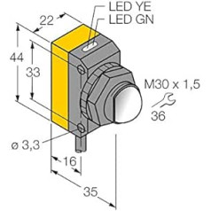 3071560 — QS30ARX, optiskais sensors Einweglichtschranke (Empfänger)