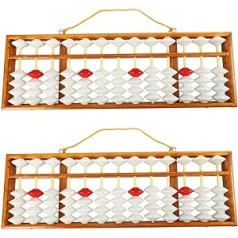 HOMEDEK 2X Abacus Ķīniešu Abacus Matemātiskā izglītība Lehrer Rechner Hängender Abacus Teaching Abacus 58X19cm für Lehrer