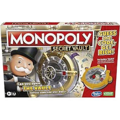 MONOPOLY Secret Vault stalo žaidimas 8 metų ir vyresniems vaikams, šeimos stalo žaidimas 2–6 žaidėjams, su seifu