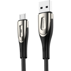 Vads USB-A - microUSB 3A uzlādes indikators 1,2m melns