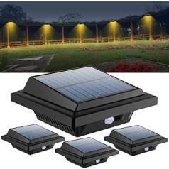 Dachrinne Solarleuchte ar Bewegungsmelder 40 LED | BILLION DUO Solarlampen für Außen | Schwarz Gartenbeleuchtung Warmweißes Solarlicht, 3W PIR Sicherheitswandleuchte Außenlampe für Garage