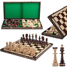 Master of Chess Gentleman XXL 60 x 60 x 3.5 cm Extra Large Wooden Chess for Adults and Children, Handmade Chessboard and Pieces