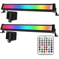 MEIHUA 42W RGB LED Wallwasher ballīšu gaismas komplekts, kurā ir 2 LED joslas gaismas efekti ar tālvadības pulti DJ mājas ballīšu skatuves gaismām Ziemassvētku dekorēšanai