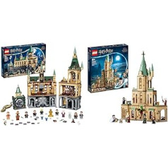 LEGO 76389 Harija Potera pils Cūkkārpas Noslēpumu kambaris rotaļlietu komplekts un 76402 Harija Potera Cūkkārpa: Dumbldora biroja komplekts pils paplašināšanai ar Grifindora zobenu un mini figūriņām