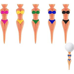 DUjuanhong golfa krekliņi, 5 gabali Funny Lady Bikini Girls Golf Tees Plastmasas piespraužamie golfa tīši golfa paklājiņam Jaukti golfa tīpas Golfa piederumi Profesionāla augstuma kontrole vingrošanai