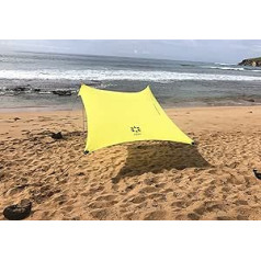 Neso Beach Tent with Sand Anchor, Portable Sun Canopy - 2.1m x 2.1m - Patented with Reinforced Corners for Stabilisation (Lemon)